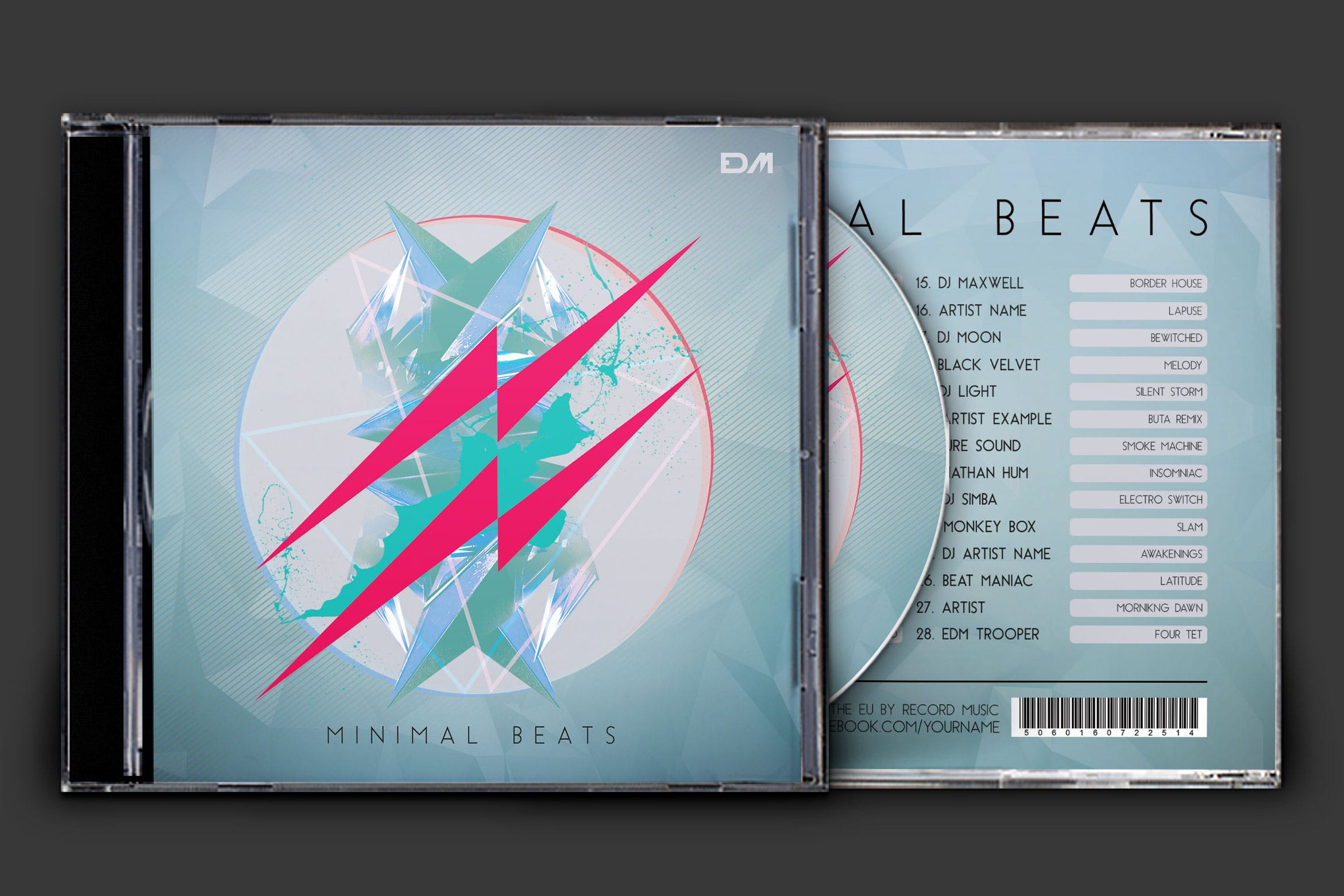 简单节拍音乐cd封面设计模板minimalbeatscdcoverartwork