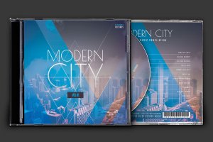 现代城市音乐CD封面设计模板 Modern City CD Cover Artwork