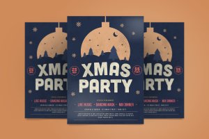 圣诞派对活动传单设计模板 Christmas Party Flyer