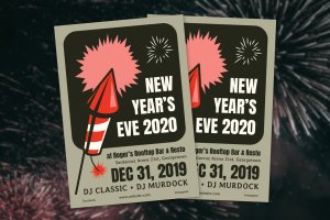 2020年酒吧新年倒数活动海报传单模板 New Year’s Eve Flyer