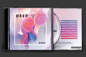 重低音歌曲音乐CD封面设计模板 Deep Bass CD Cover Artwork