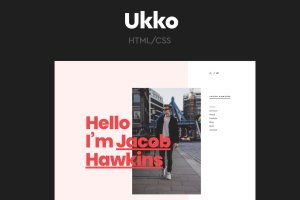 时尚潮流个性化个人HTML模板作品集设计 Ukko – Personal Portfolio HTML Template