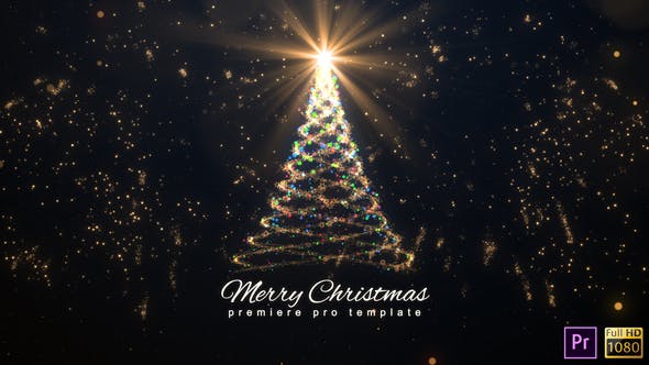 火树银花发光粒子动画特效创意圣诞树PR视频模板 Christmas Logo – Premiere Pro