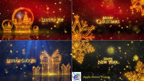 圣诞节&新年主题视频开场粒子动画Motion&FCPX模板 Christmas – Apple Motion