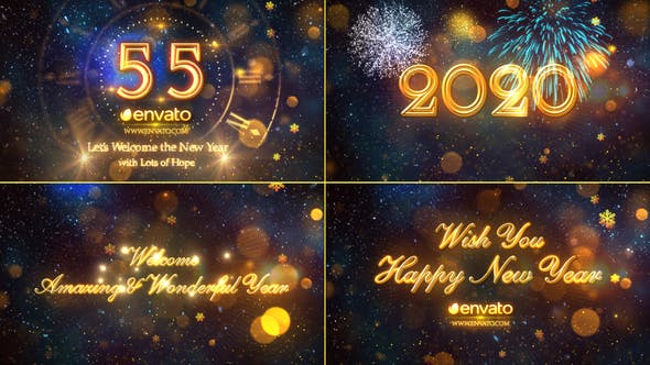 2020年新年倒计时视频片头素材AE设计模板 New Year Countdown 2020