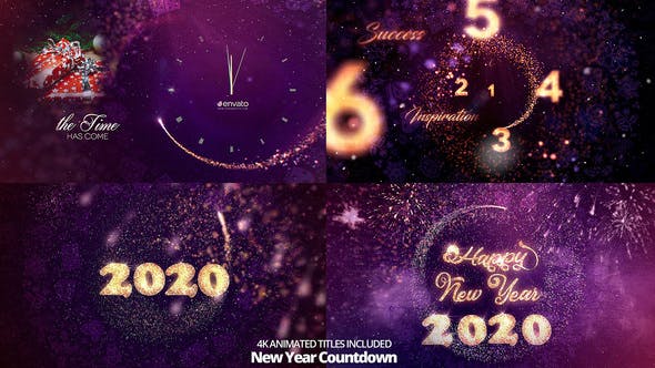 金光闪闪粒子动画特效2020年新年倒计时视频AE模板 Special New Year Countdown 2020