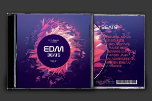 动感节奏音乐CD封面设计模板 EDM Beats CD Cover Artwork