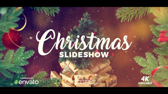 温馨圣诞节元素背景幻灯片视频AE模板 Christmas Opener