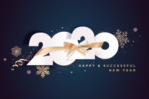 圣诞节庆祝暨迎接2020年主题矢量插画设计素材v3 Business Happy New Year 2020 greeting card