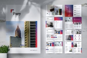 创意代理公司简介&案例介绍企业画册设计模板 FURY Creative Agency Company Profile Brochures