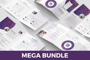 创意APP应用&软件推广介绍折页宣传单设计模板 Creative App – Brochures Bundle Print Templates