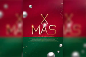 红绿配色背景圣诞主题海报设计模板