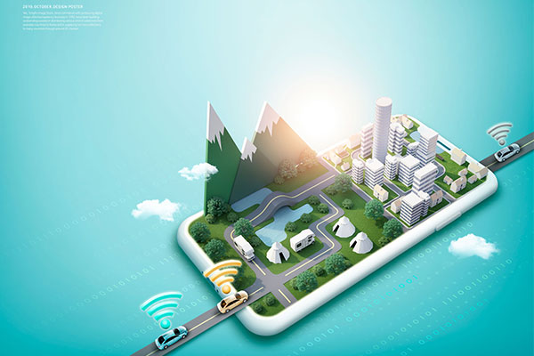 5G智能网络时代城市生活科技海报模板