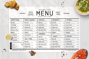 西式咖啡店/面包店/蛋糕店菜单排版设计模板v1 Resto Food Menu Vol. 1