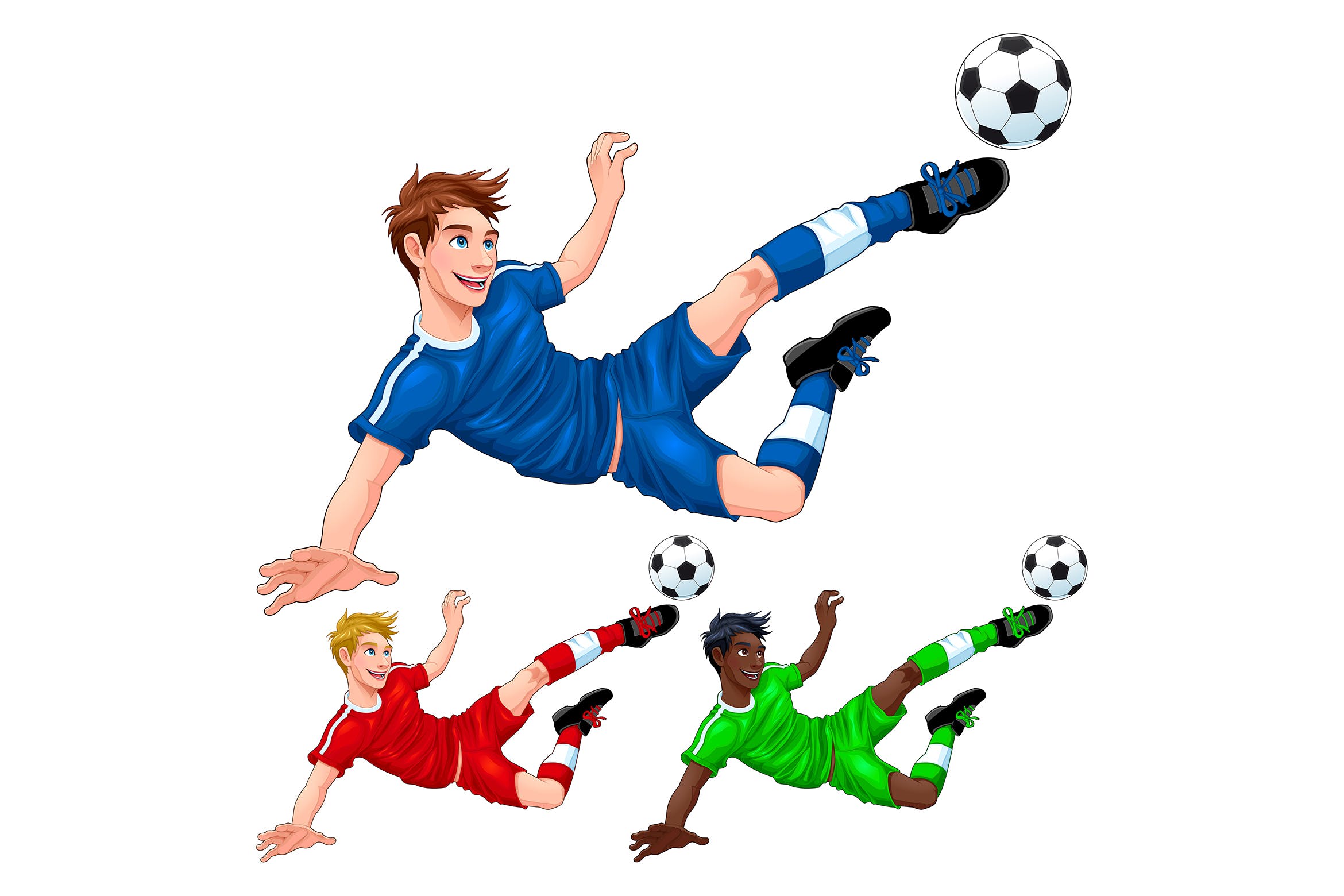 原创手绘人物卡通踢足球的男孩插画设计元素图片_ID:406808365-Veer图库