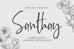 现代钢笔书法英文字体 Santhay – Modern Script Font