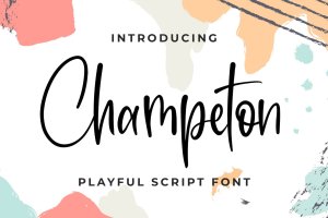 俏皮流畅风格英文书法字体 Champeton – Playful Script Font