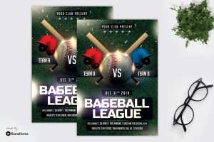 棒球赛事宣传单设计模板 BaseBall – Flyer MR