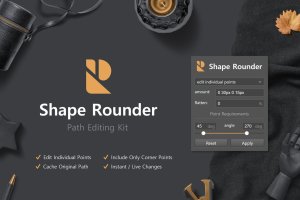 Photoshop圆角图形路径编辑插件 Shape Rounder – Path Editing Kit