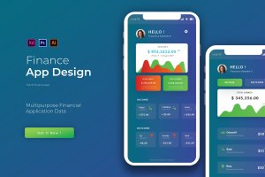 电子钱包金融APP应用主页界面设计模板 Finance | App Template