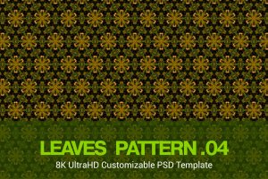 8K超高清无缝叶子/树叶图案背景图素材v04 8K UltraHD Seamless Leaves Pattern Background