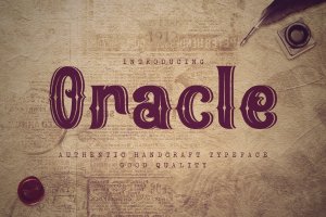 复古印刷排版风格英文衬线字体 Oracle – Authentic Vintage Inline Font