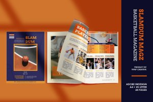体育运动主题杂志设计InDesign模板 Slamdum –  Sport Magazine Template