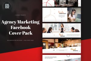 代理行销Facebook封面设计模板 Agency Marketing Facebook Cover Pack