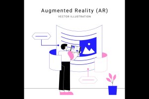 AR增强现实矢量插画设计素材 Augmented Reality Vector Illustration