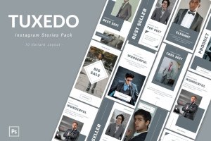 商务风格Instagram品牌故事设计素材包 Tuxedo – Instagram Story Pack