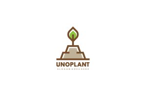 简约植物图形标志Logo设计模板 Plant Logo