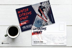 极限运动明信片设计模板 RY Adrenaline – Extreme Sport Post Card RY
