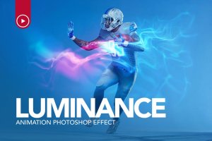 炫酷未来科技感流动波纹动画特效PS动作 Gif Animated Luminance Photoshop Action