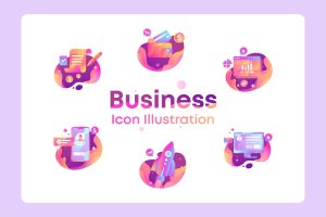 商业/金融/市场营销主题彩色矢量图标 Business, Finance, marketing Icon Illustration