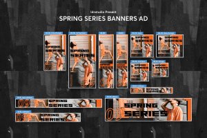 春季新装上市广告Banner图设计PSD模板 Spring Series Banners Ad PSD Template