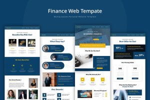 金融理财公司官网企业网站设计模板 Finance Web Template