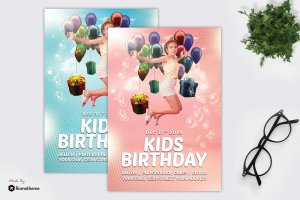 儿童生日派对主题活动宣传单设计模板v1 Kids Birthday Party – Flyer MR