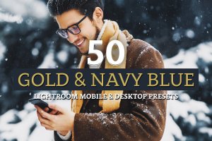 50款金色&海军蓝色调完美搭配Lightroom调色预设 50 Gold & Navy Lightroom Presets