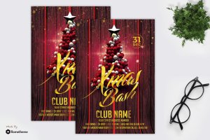 圣诞节&新年倒计时狂欢活动宣传单模板 Xmas Bash – Flyer MR