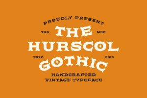 复古花边几何英文衬线字体 Hurscol Gothic