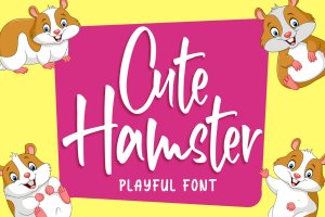 俏皮可爱风格英文手写装饰字体 Cute Hamster – Playful Font