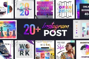 20+多彩设计社交促销Instagram帖子模板 Instagram Post Template