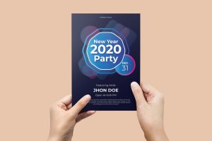 2020年新年主题艺术活动传单设计模板 New Years Flyer Layout