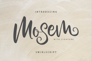 漩涡风格英文书法字体 Mosem | Swirl Script Font