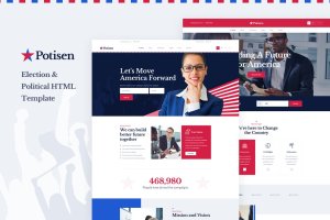 政治选举投票网站框架HTML模板 Potisen – Election & Political HTML Template