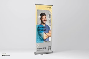 商业演讲活动X展架广告海报设计模板 Motivator – Business Speaker Roll-up Banner RY