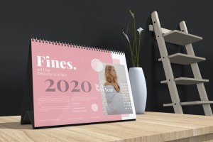 2020年时尚活页台历设计模板 Fines – Fashion Table Calendar 2020