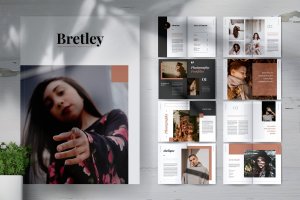 创意摄影作品集/照片画册设计模板 BRETLEY Creative Photography Portfolio Brochures