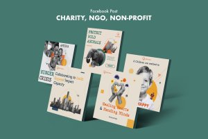 慈善机构/非政府组织/非营利组织Facebook帖子设计模板 Charity, NGO, Non-Profit Facebook Post