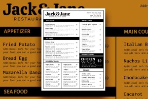 简约文字排版设计西餐厅菜单模板 Jack Resto Food Menu